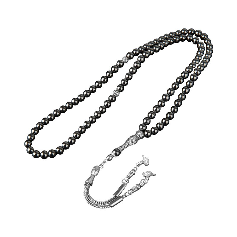 Hematit Doğal Taş Tesbih 99luk - 6mm - 4