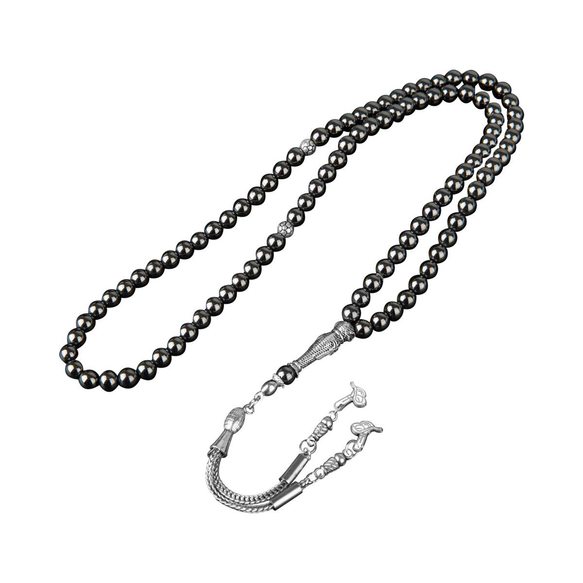 Hematit Doğal Taş Tesbih 99luk - 6mm - 4