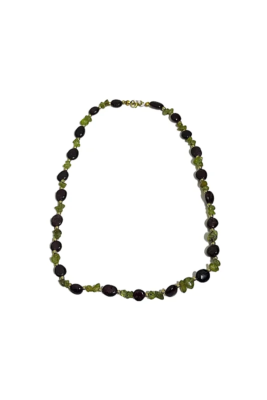 Hematit Lal Zebercet Gümüş Kapama Doğal Taş Kolye - Doğal Taş