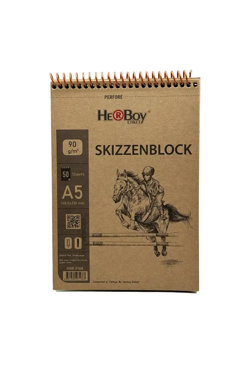 Herboy Skızzenblock A5 90Gr Kraft Dik Spr 50Li - 1