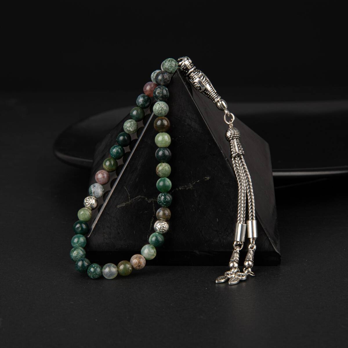 Hint Akiği Doğal Taş Tesbih 33lük - 6mm - 4