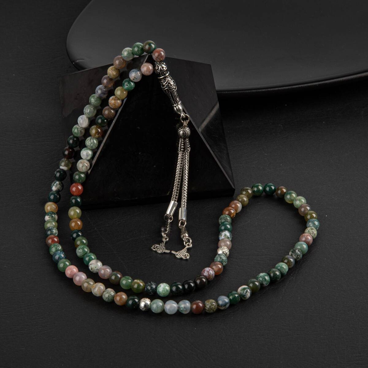 Hint Akiği Doğal Taş Tesbih 99luk - 6mm - 2