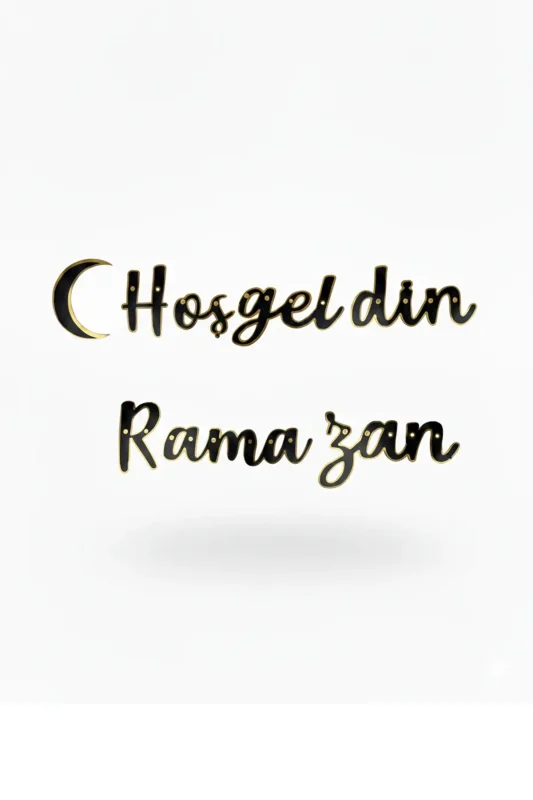 Hoş geldin Ramazan Varaklı Kaligrafi Yazı - 1
