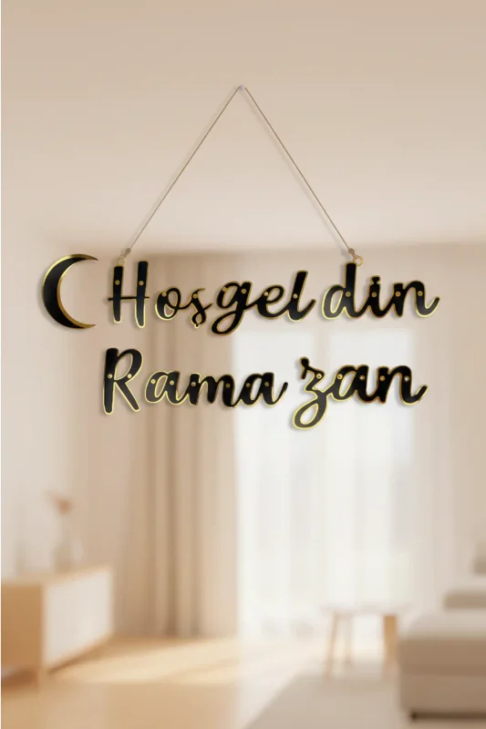 Hoş geldin Ramazan Varaklı Kaligrafi Yazı - 2