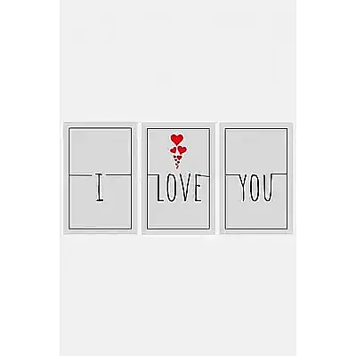 I love you 3lü Mdf Tablo - 1