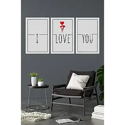 I love you 3lü Mdf Tablo - 4