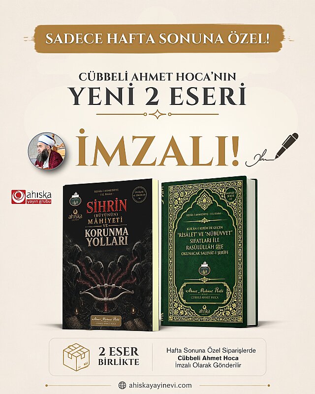 İmzalı Cübbeli Ahmet Hoca 2 Eseri Bir Arada - Ahıska Yayınevi