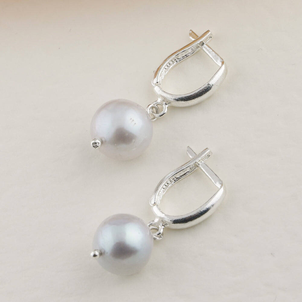 İnci Gümüş Doğal Taş Küpe - 3