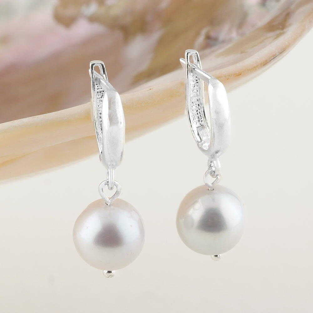 İnci Gümüş Doğal Taş Küpe - 4