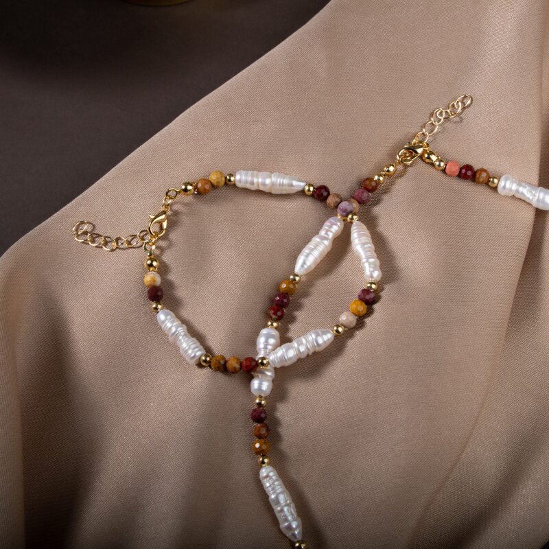 İnci-Jasper Doğal Taş Gümüş Takı Seti - 3