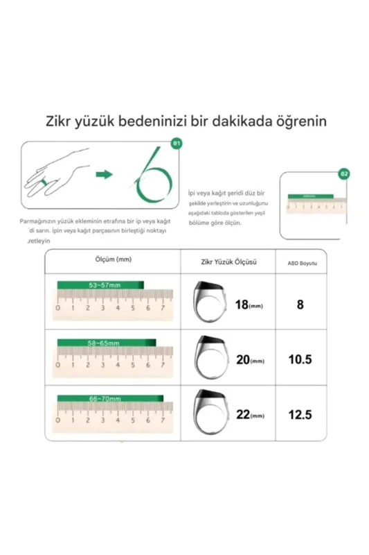 İqibla E01 Akıllı Zikirmatik Zikir Yüzüğü 22mm Siyah - 4
