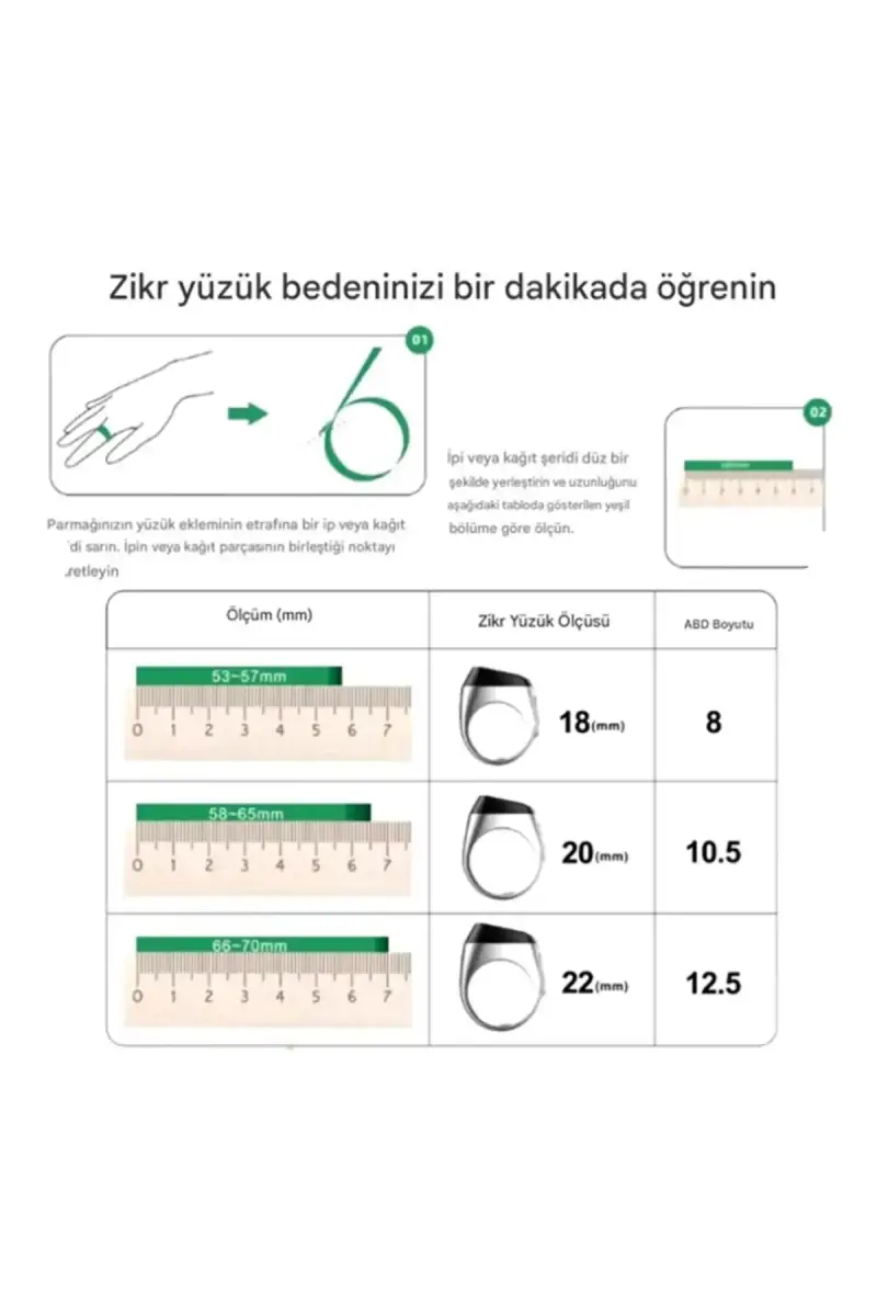 İqibla E01 Akıllı Zikirmatik Zikir Yüzüğü 22mm Siyah - 4