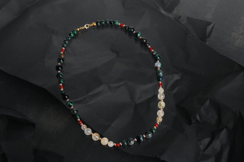 İsabella, Sitrin Anyolit Akik Doğal Taş Kolye - 3