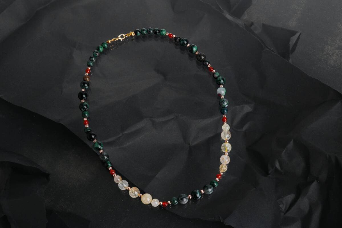 İsabella, Sitrin Anyolit Akik Doğal Taş Kolye - 3