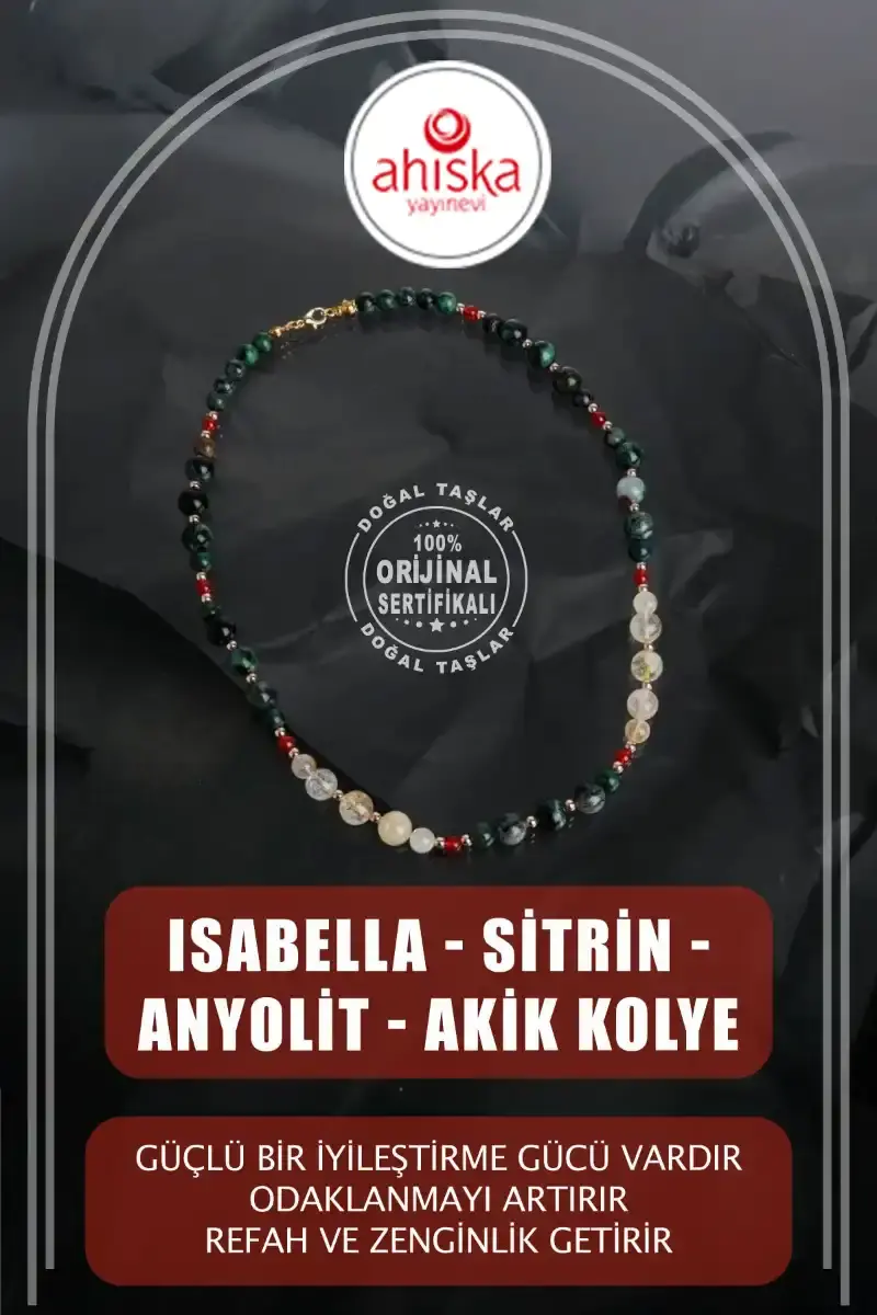 İsabella, Sitrin Anyolit Akik Doğal Taş Kolye