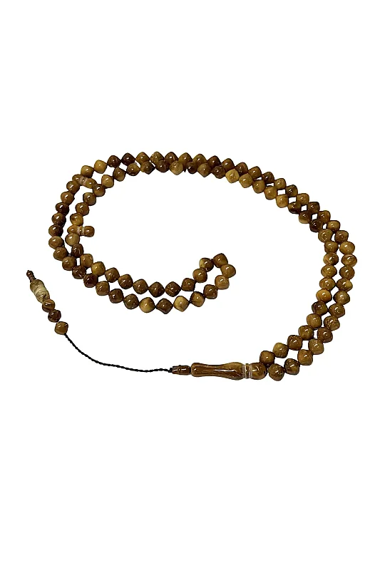 İstanbul Kesim 99 Luk Kuka Tesbih 9 mm - Açık Kahve - Ahıska Çarşı