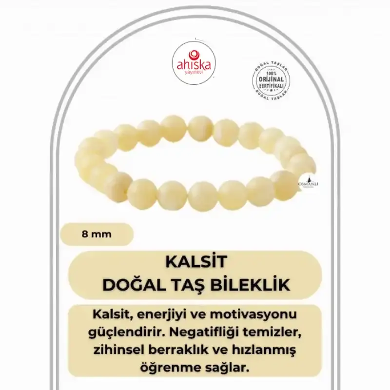 Kalsit 8mm Doğal Taş Bileklik
