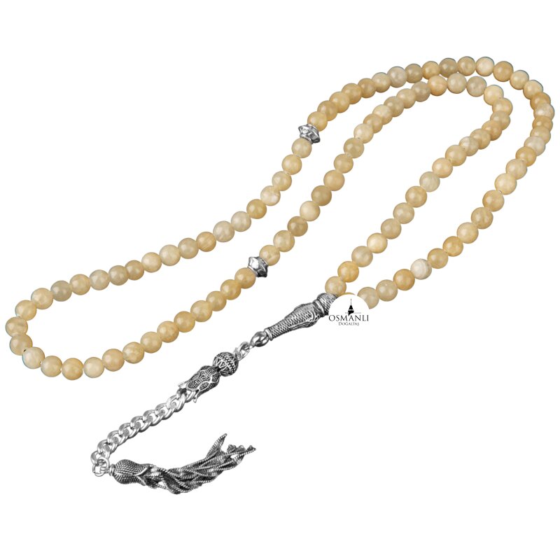 Kalsit Doğal Taş Tesbih 99luk - 6mm - 2