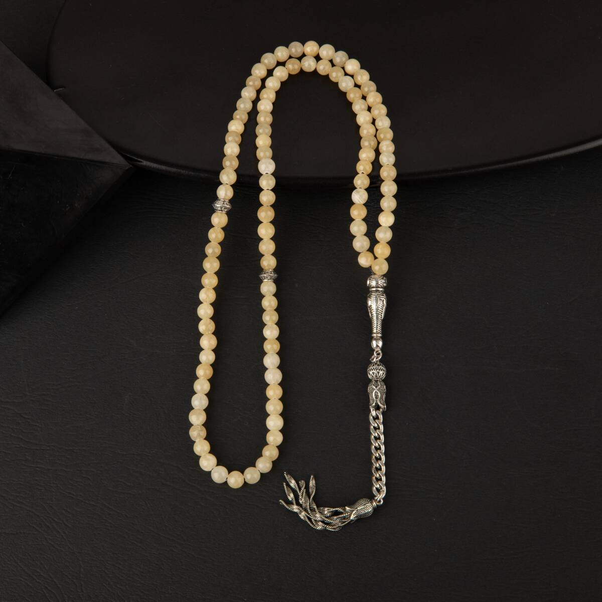 Kalsit Doğal Taş Tesbih 99luk - 6mm - 3