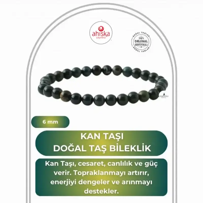 Kan Taşı 6mm Doğal Taş Bileklik