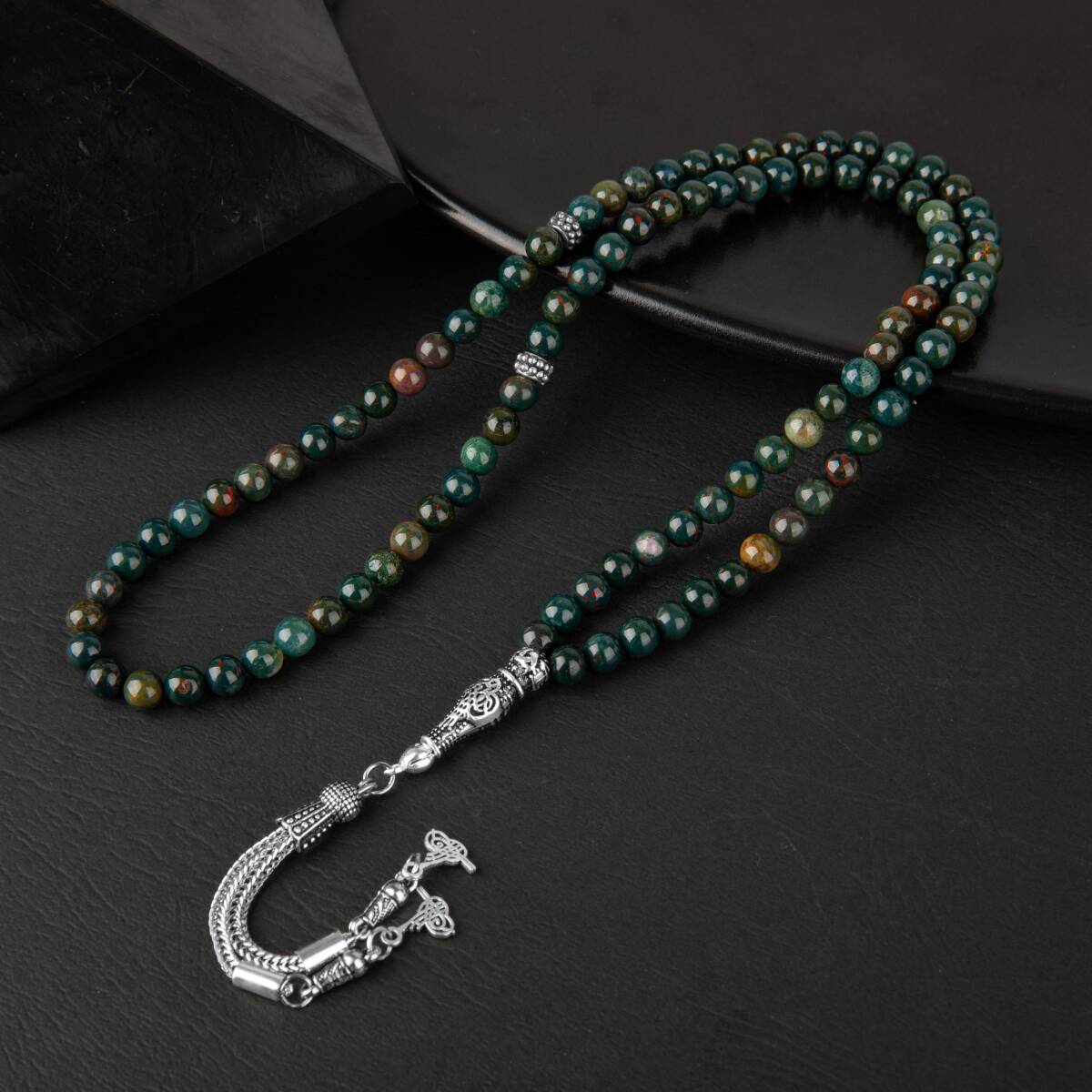 Kan Taşı Doğal Taş Tesbih 99luk - 6mm - 1