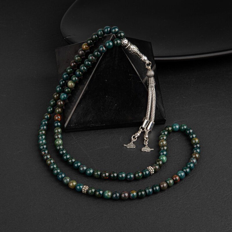 Kan Taşı Doğal Taş Tesbih 99luk - 6mm - 4