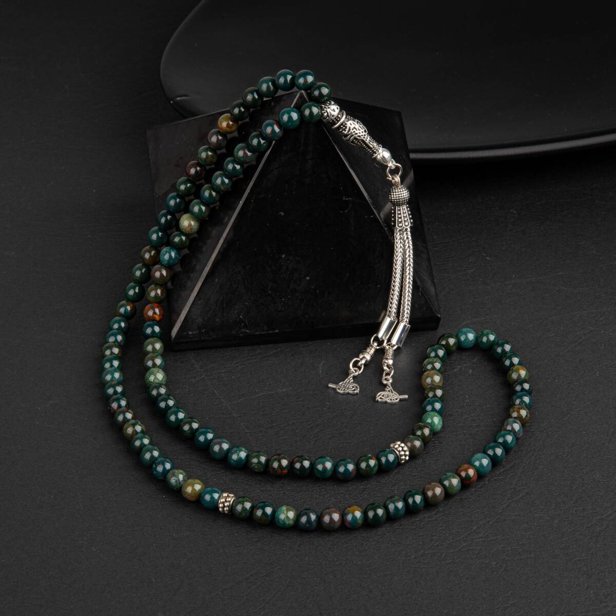 Kan Taşı Doğal Taş Tesbih 99luk - 6mm - 4