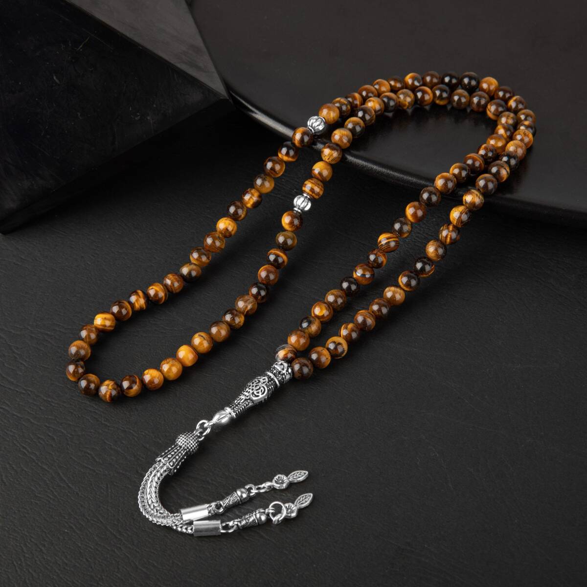 Kaplan Gözü Doğal Taş Tesbih 99luk - 6mm - 1