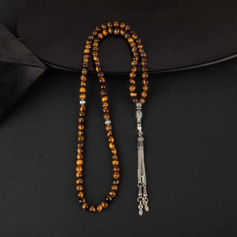 Kaplan Gözü Doğal Taş Tesbih 99luk - 6mm - 3