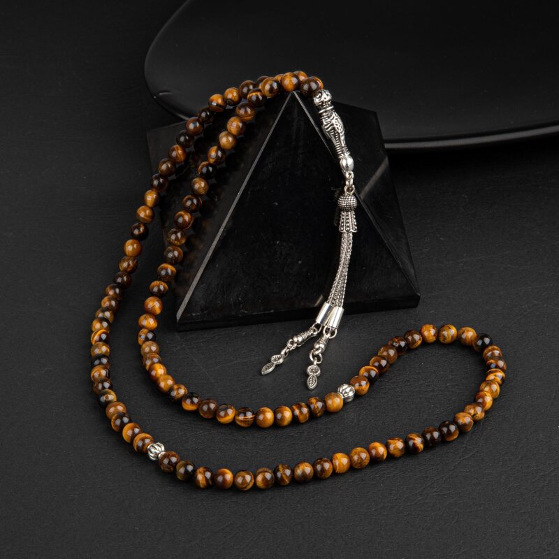 Kaplan Gözü Doğal Taş Tesbih 99luk - 6mm - 4