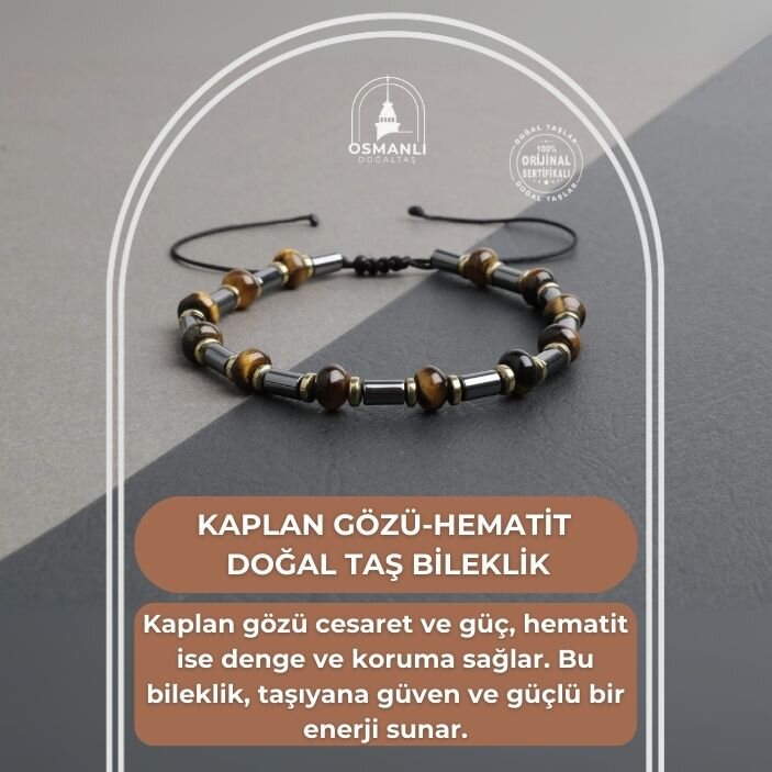 Kaplan Gözü Hematit Doğal Taş Bileklik - 2
