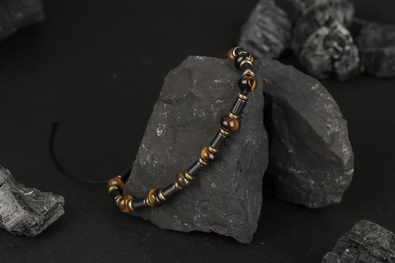 Kaplan Gözü Hematit Doğal Taş Bileklik - 4