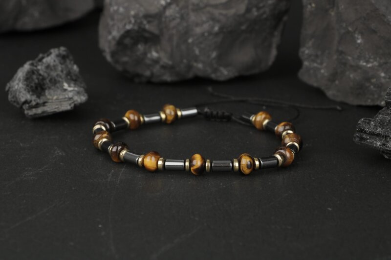 Kaplan Gözü Hematit Doğal Taş Bileklik - 5