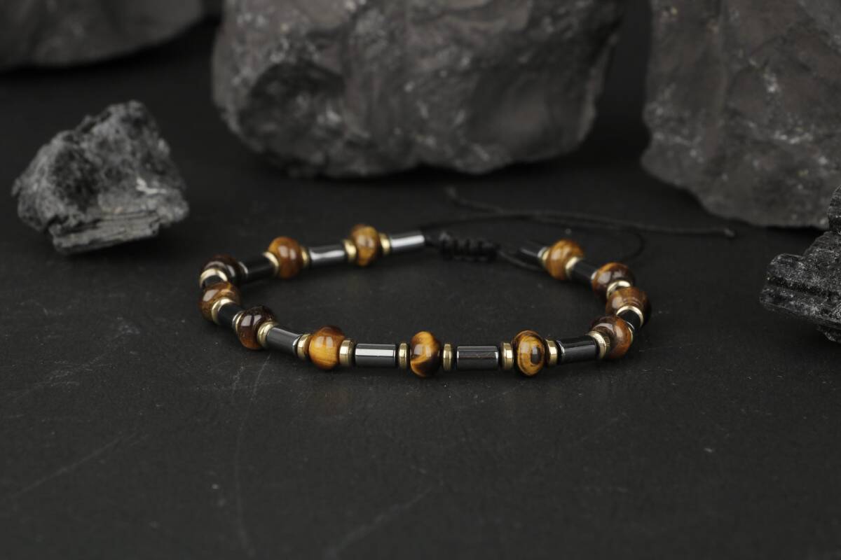 Kaplan Gözü Hematit Doğal Taş Bileklik - 5