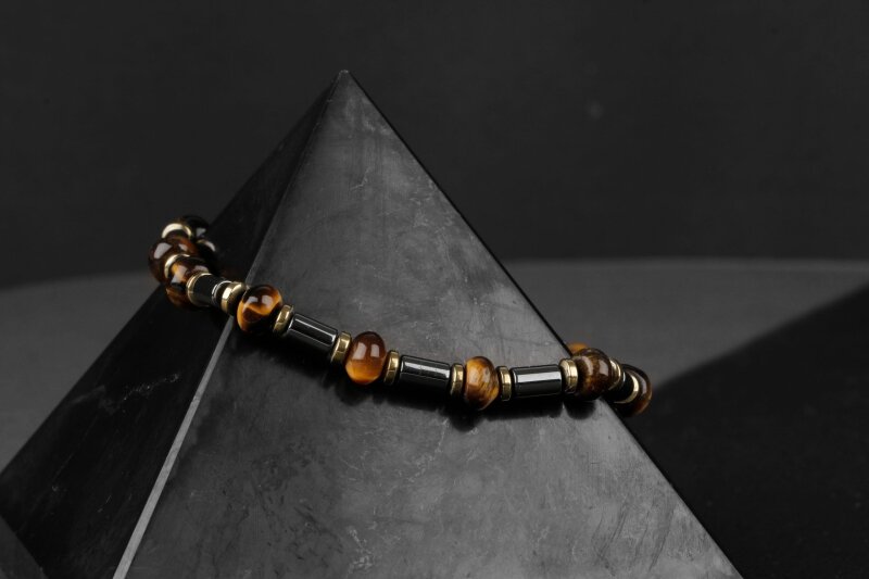 Kaplan Gözü Hematit Doğal Taş Bileklik - 6