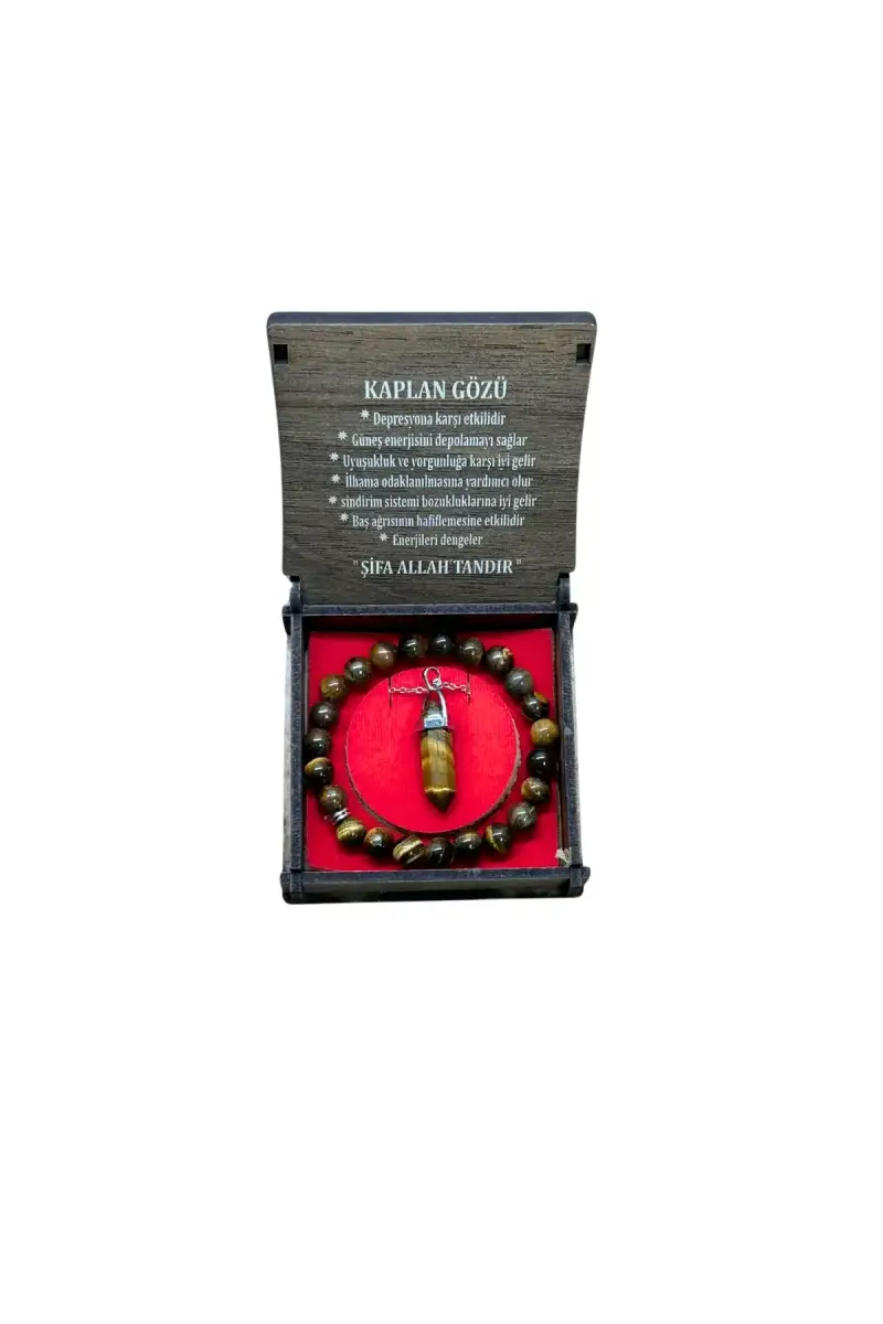 Kaplan Gözü Taşı Kolye & Bileklik Set - 1