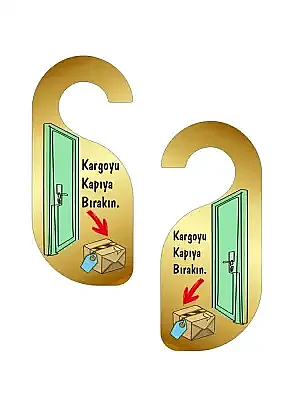 Kargoyu Kapıya Bırakın Kapı Askısı Kapı Uyarı Levhası - 2