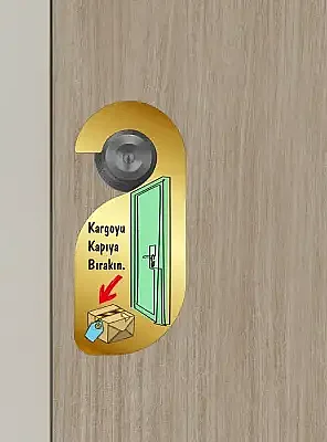 Kargoyu Kapıya Bırakın Kapı Askısı Kapı Uyarı Levhası - 6