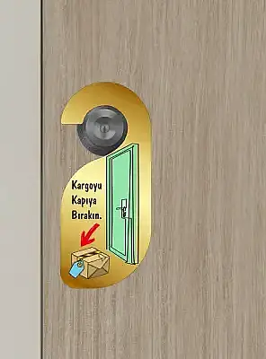 Kargoyu Kapıya Bırakın Kapı Askısı Kapı Uyarı Levhası - 6