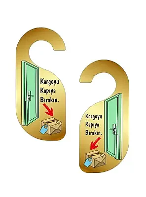 Kargoyu Kapıya Bırakın Kapı Askısı Kapı Uyarı Levhası - 7