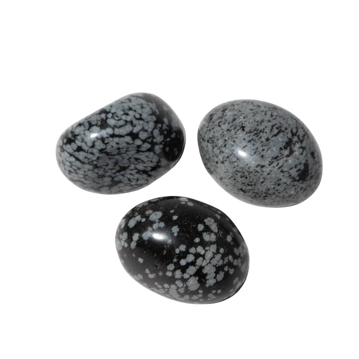 Karlı Obsidyen Doğal Taş Tımbıl El Taşı - 3