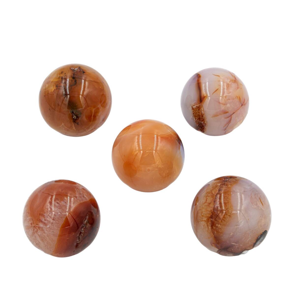 Karnelyan Akik Doğal Taş Küre Tımbıl El Taşı - 1