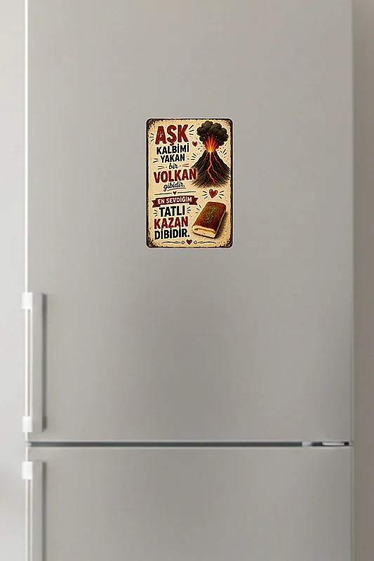 Kazandibi Aşkı MiniDekor Magnet Ayaklı 9×13,5 cm - Bemenda