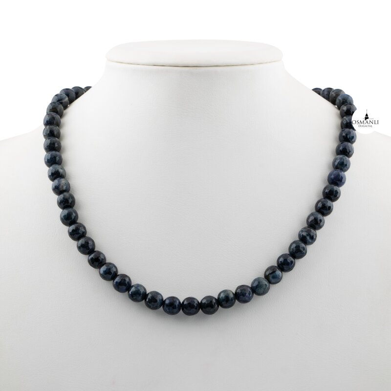 Kedi Gözü 8 mm Dizi Doğal Taş Kolye - Doğal Taş