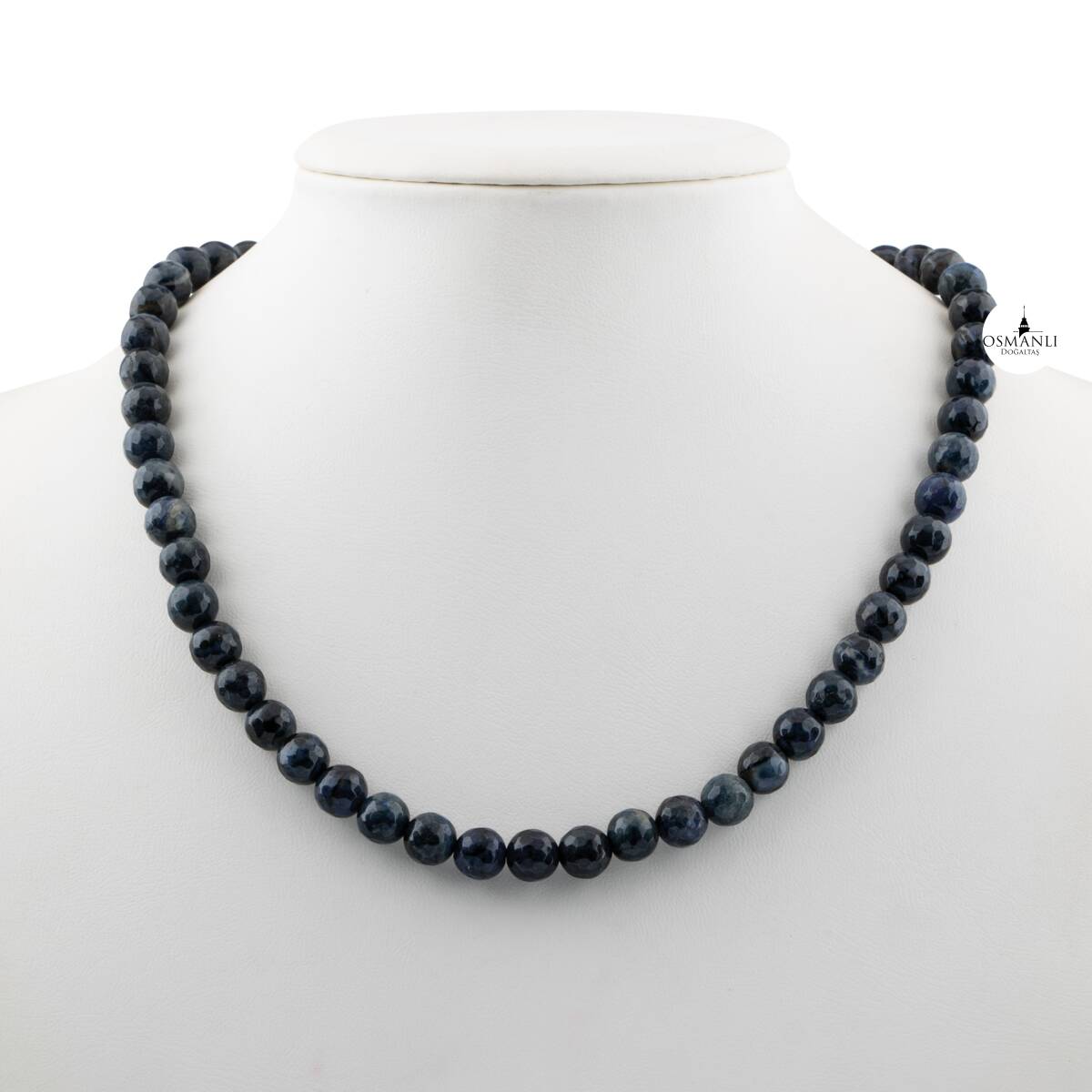 Kedi Gözü 8 mm Dizi Doğal Taş Kolye - 1