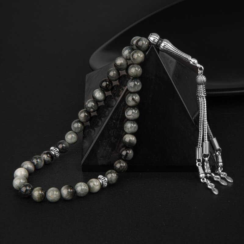 Kedi Gözü Doğal Taş Tesbih 33lük - 8mm - 1