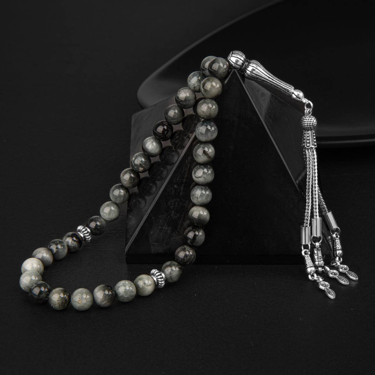 Kedi Gözü Doğal Taş Tesbih 33lük - 8mm - 1