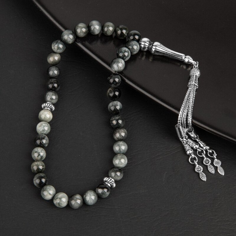 Kedi Gözü Doğal Taş Tesbih 33lük - 8mm - 4