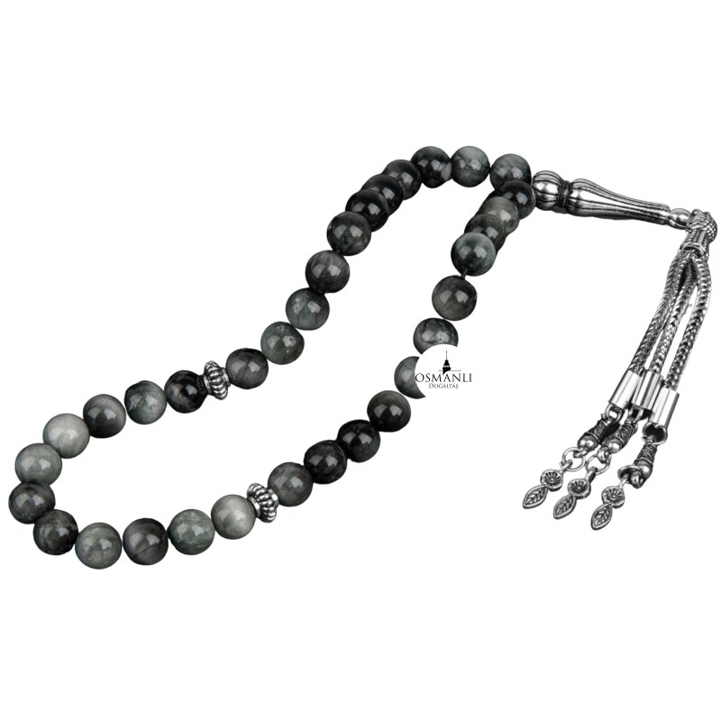 Kedi Gözü Doğal Taş Tesbih 33lük - 8mm - 5