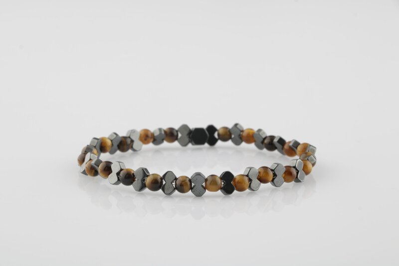 Kırlangıç Kaplan Gözü-Hematit Doğal Taş Erkek Bileklik - Doğal Taş